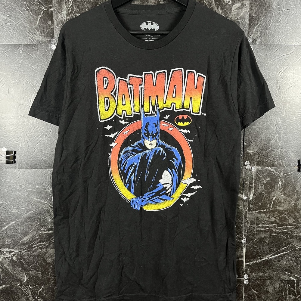 Batman Men's Black Vtg DC Comic Graphic Shirt